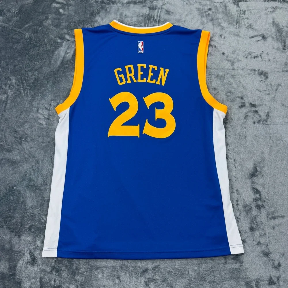 EUC Adidas NBA Golden State Warriors Draymond Green 23 Jersey Blue Mens‎ Large